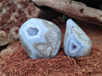 Polished Blue Lace Agate Standing Free Forms x 6 From Nsanje, Malawi - Toprock Gemstones and Minerals 