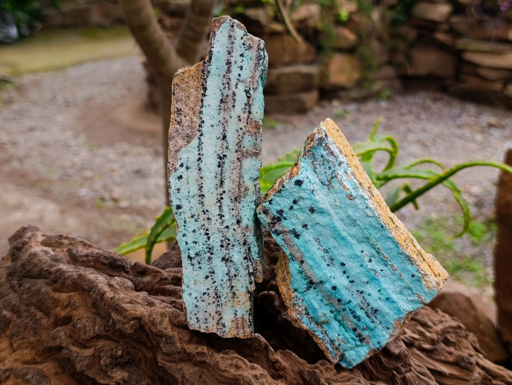 Natural Drusy Coated Chrysocolla On Dolomite Specimens x 4 From Lupoto Mine, Congo - Toprock Gemstones and Minerals 