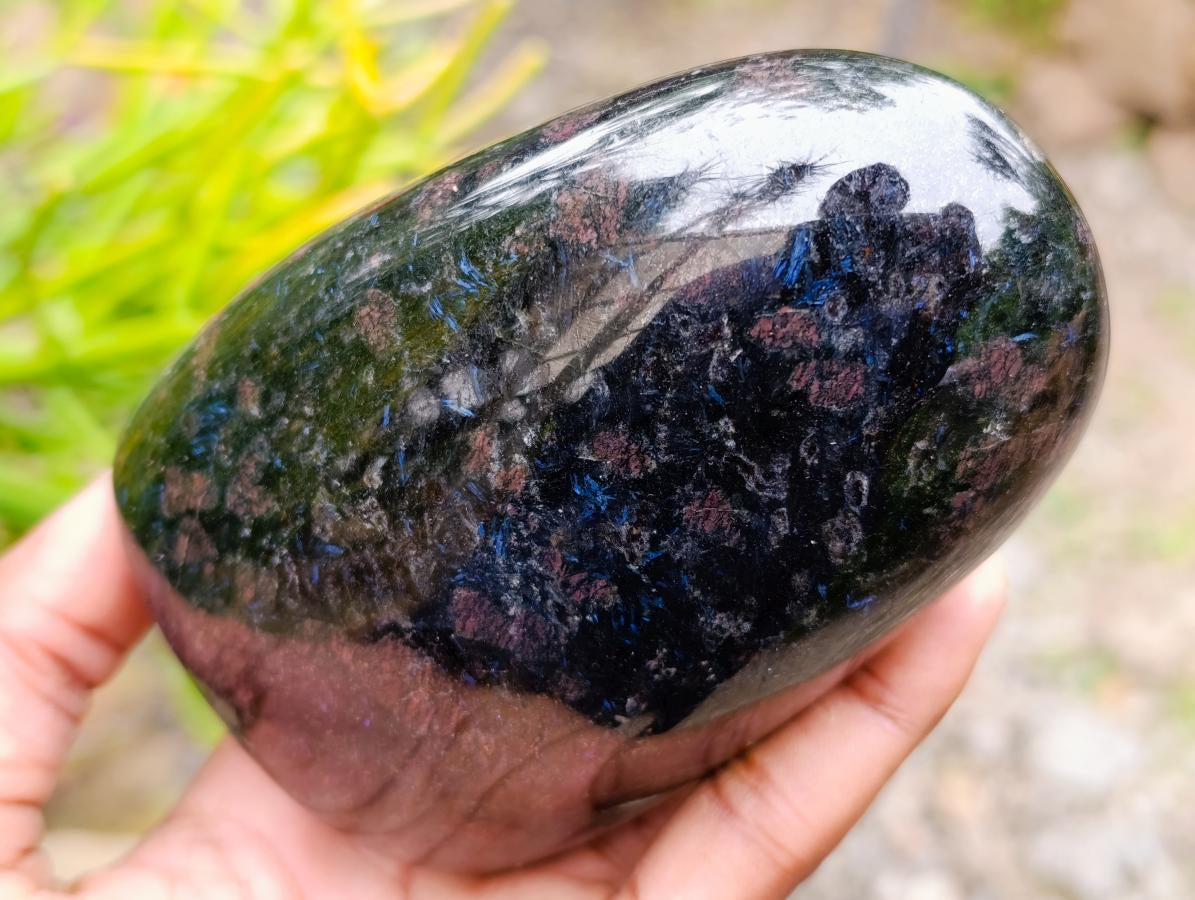 Polished Blue Speck Iolite Water Sapphire Standing Free Forms x 2 From Ambatofinandrahana, Madagascar