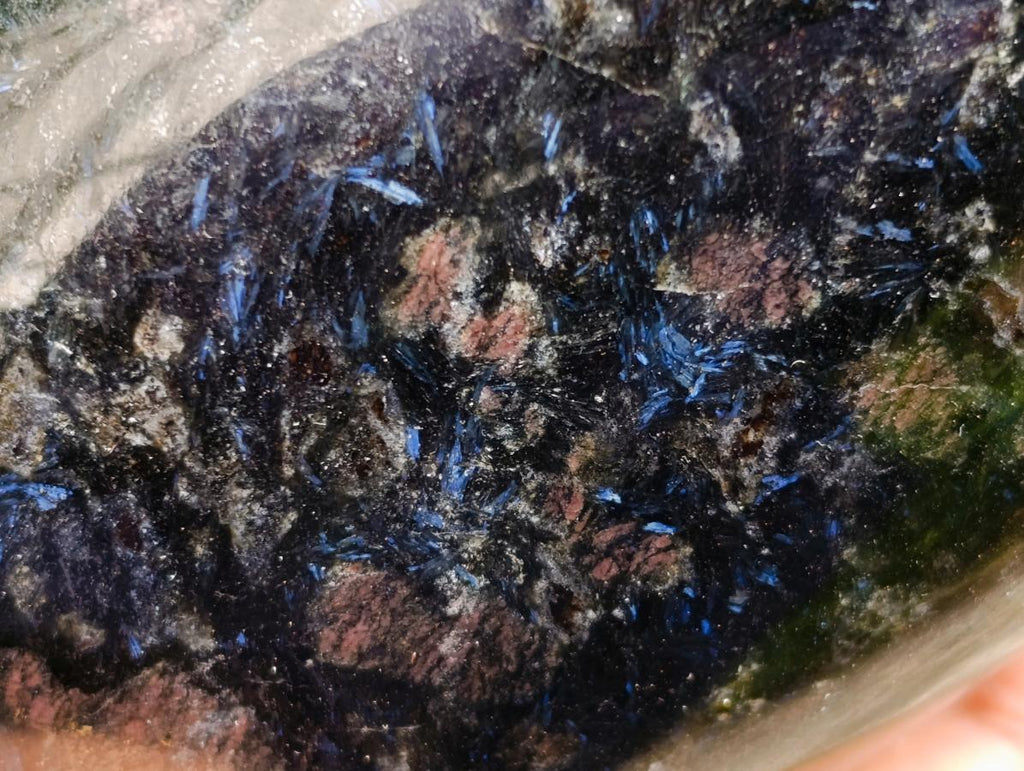 Polished Blue Speck Iolite Water Sapphire Standing Free Forms x 2 From Ambatofinandrahana, Madagascar