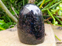 Polished Blue Speck Iolite Water Sapphire Standing Free Forms x 2 From Ambatofinandrahana, Madagascar