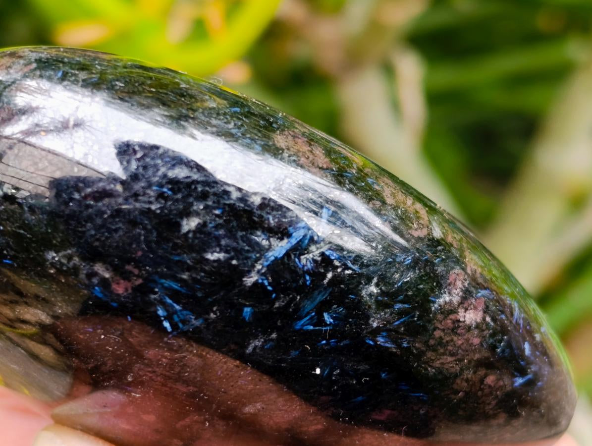 Polished Blue Speck Iolite Water Sapphire Standing Free Forms x 2 From Ambatofinandrahana, Madagascar