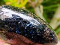 Polished Blue Speck Iolite Water Sapphire Standing Free Forms x 2 From Ambatofinandrahana, Madagascar