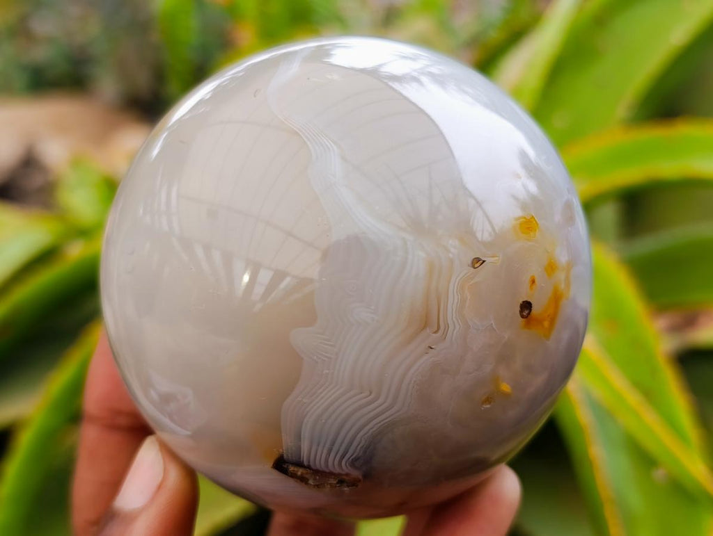 Polished Banded Agate Spheres x 2 From Madagascar