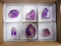 Polished Window Amethyst Crystals x 6 From Akansobe, Madagascar