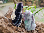 Polished On One Side Watermelon Fluorite Slices x 12 From Uis, Namibia