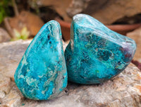 Polished Shattuckite Free Forms x 7 From Kaokoveld, Namibia