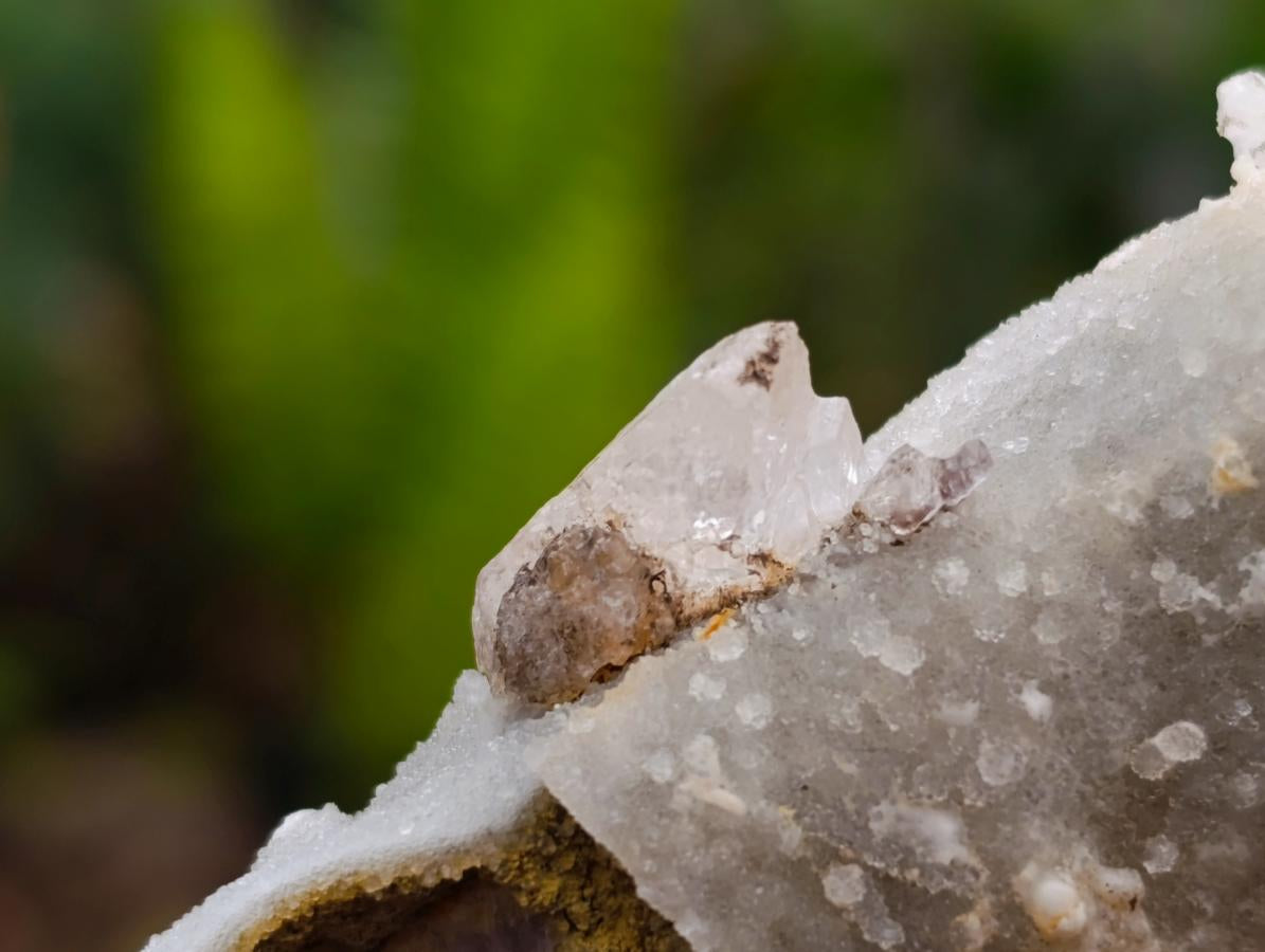 Natural Drusy Quartz Coated Spearhead Calcite Specimens x 12 From Albert's Mountain, Lesotho