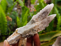 Natural Drusy Quartz Coated Spearhead Calcite Specimens x 12 From Albert's Mountain, Lesotho