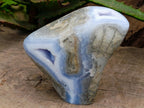 Polished Blue Lace Agate Standing Free Forms x 2 From Nsanje, Malawi