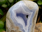 Polished Blue Lace Agate Standing Free Forms x 2 From Nsanje, Malawi