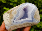 Polished Blue Lace Agate Standing Free Forms x 2 From Nsanje, Malawi