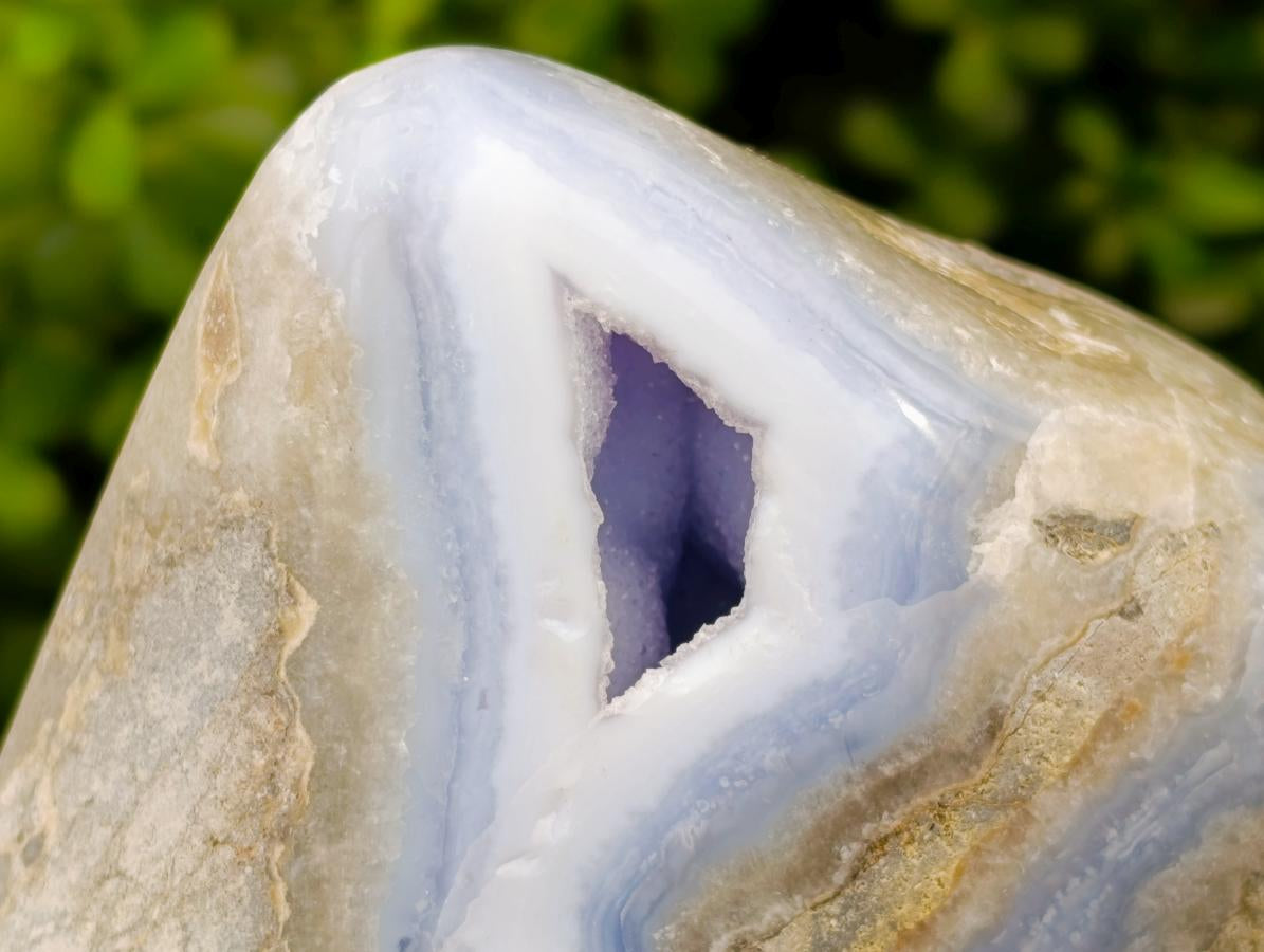Polished Blue Lace Agate Standing Free Forms x 2 From Nsanje, Malawi
