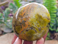 Polished Green Opal Palm Stones x 12 From Antsirabe, Madagascar
