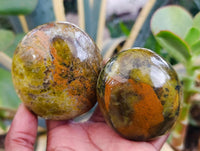 Polished Green Opal Palm Stones x 12 From Antsirabe, Madagascar
