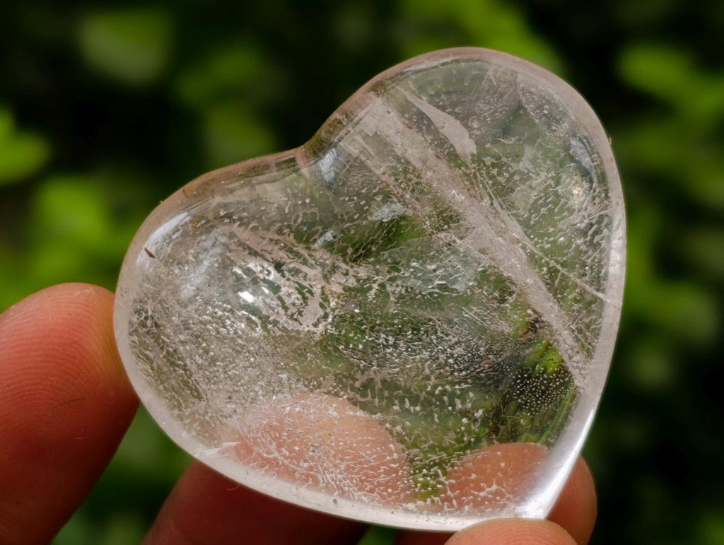 Polished Rock Crystal Gemstone Hearts x 36 From Madagascar