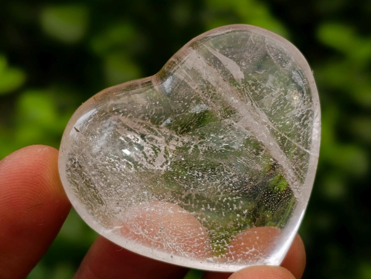 Polished Rock Crystal Gemstone Hearts x 36 From Madagascar