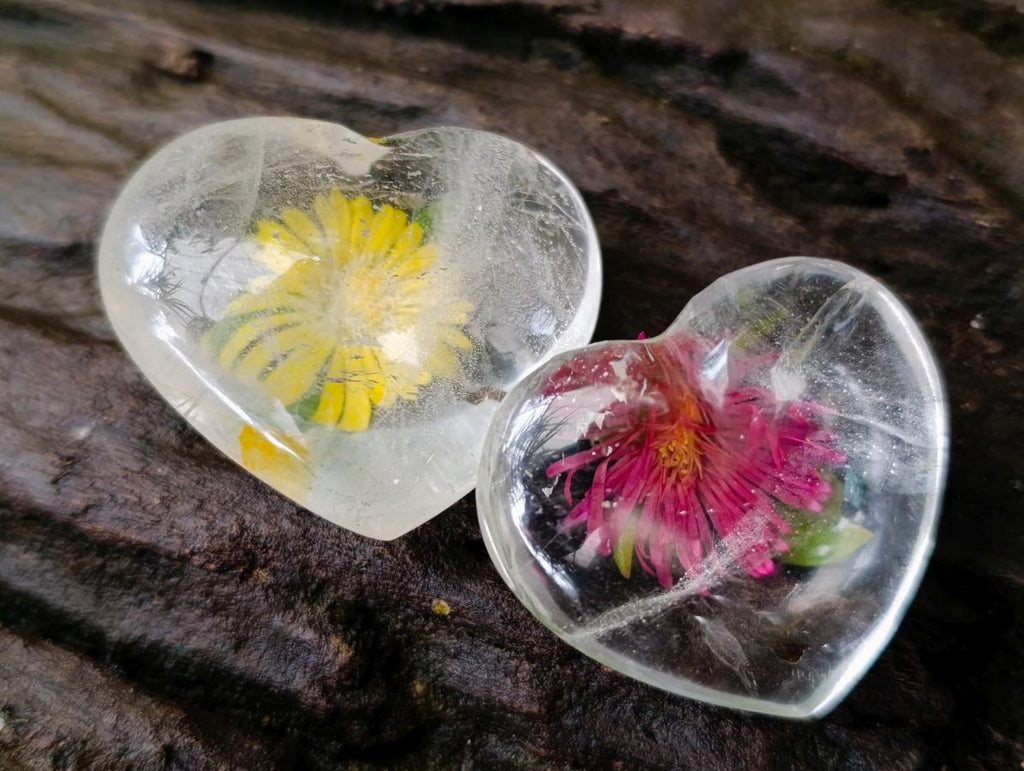 Polished Rock Crystal Gemstone Hearts x 36 From Madagascar