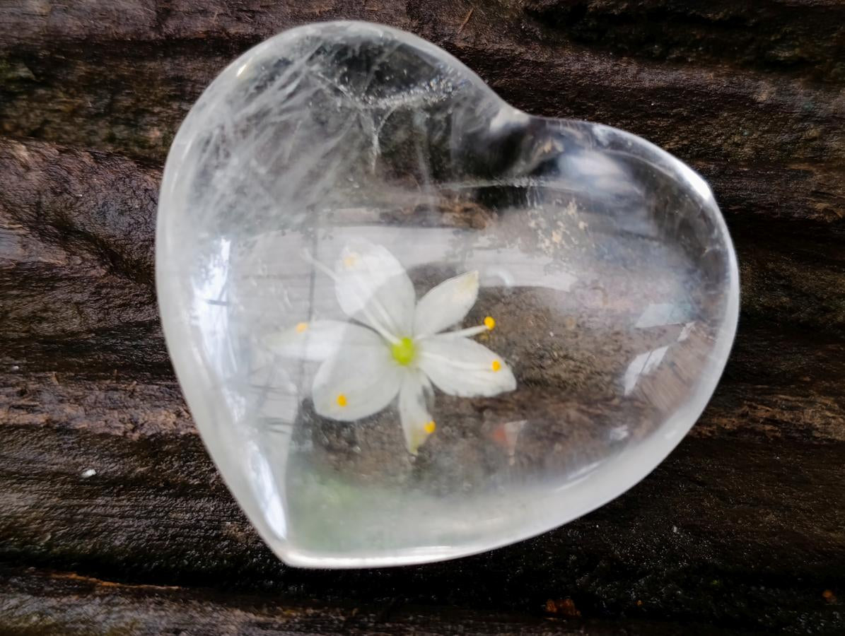 Polished Rock Crystal Gemstone Hearts x 36 From Madagascar