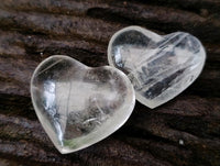Polished Rock Crystal Gemstone Hearts x 36 From Madagascar