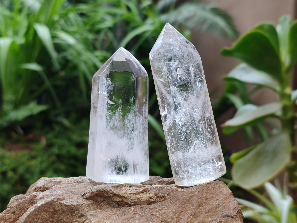 Polished Clear Quartz Crystals x 6 From Madagascar