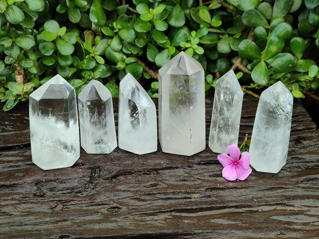Polished Clear Quartz Crystals x 6 From Madagascar