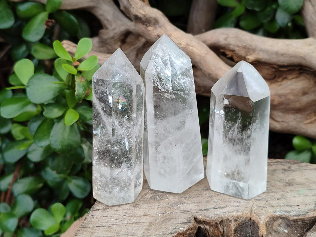 Polished Clear Quartz Crystals x 6 From Madagascar