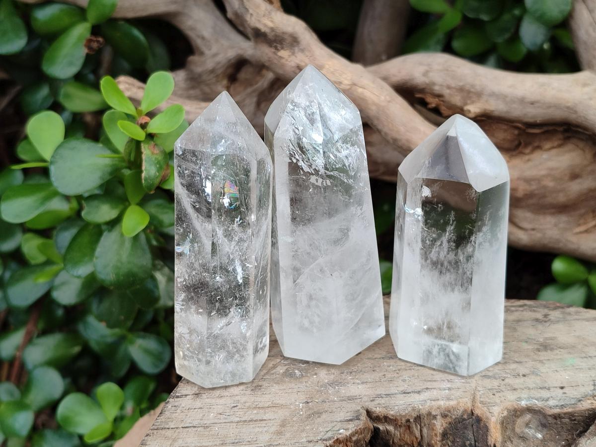 Polished Clear Quartz Crystals x 6 From Madagascar