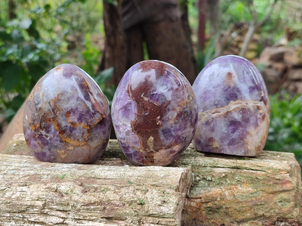 Polished Purple Chevron Amethyst Standing Free Forms x 6 From Madagascar - Toprock Gemstones and Minerals 