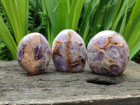 Polished Purple Chevron Amethyst Standing Free Forms x 6 From Madagascar
