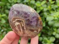 Polished Purple Chevron Amethyst Standing Free Forms x 6 From Madagascar