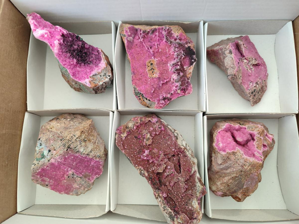 Natural Salrose Cobaltion Dolomite Specimens x 6 From Kakanda, Congo - Toprock Gemstones and Minerals 