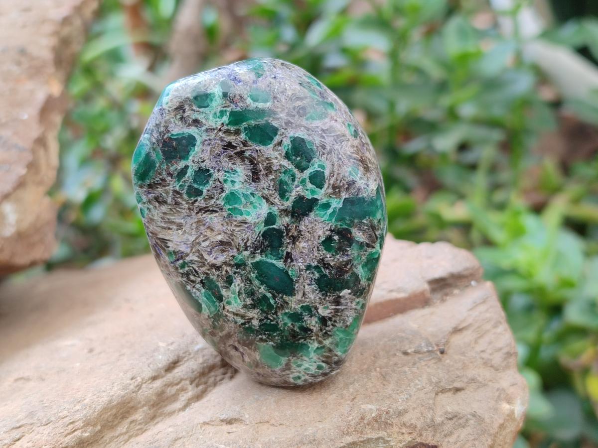 Polished Emerald Mica 'Mutokolite' Standing Free Forms x 4 From Mutoko, Zimbabwe - Toprock Gemstones and Minerals 