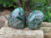 Polished Emerald Mica 'Mutokolite' Standing Free Forms x 4 From Mutoko, Zimbabwe