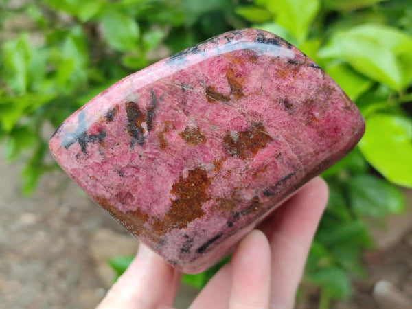Polished Rhodonite Free Form x 1 From Rhusinga, Zimbabwe