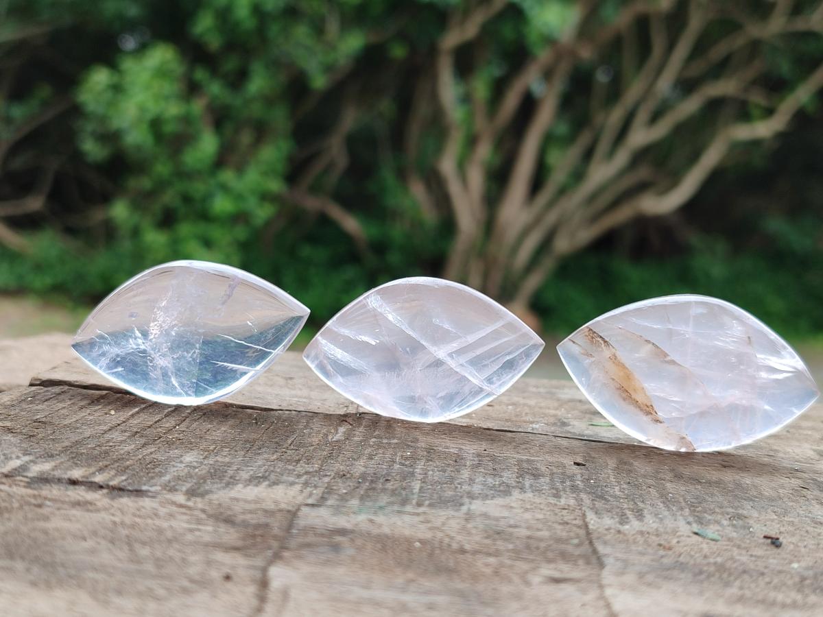 Polished Gemmy Rose Quartz Oval Free Forms x 35 From Madagascar - Toprock Gemstones and Minerals 