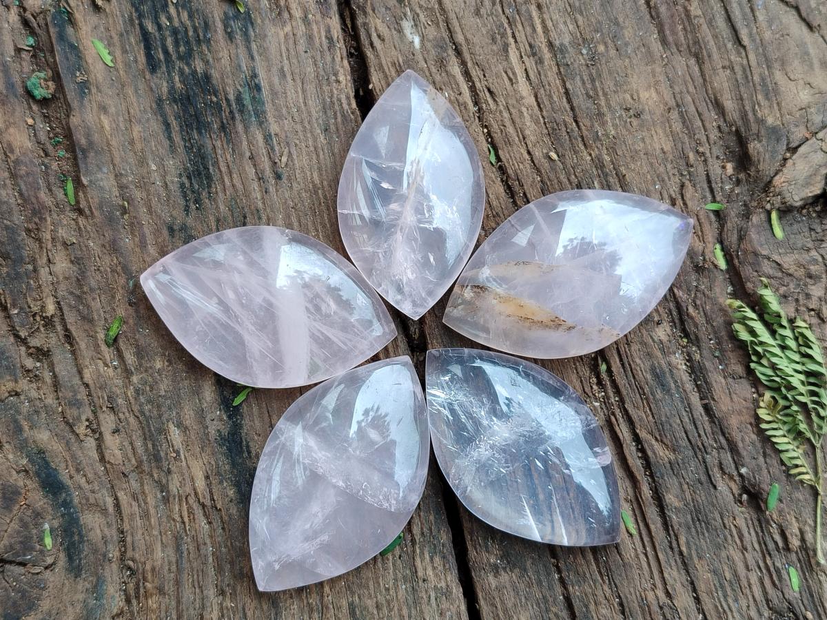 Polished Gemmy Rose Quartz Oval Free Forms x 35 From Madagascar - Toprock Gemstones and Minerals 