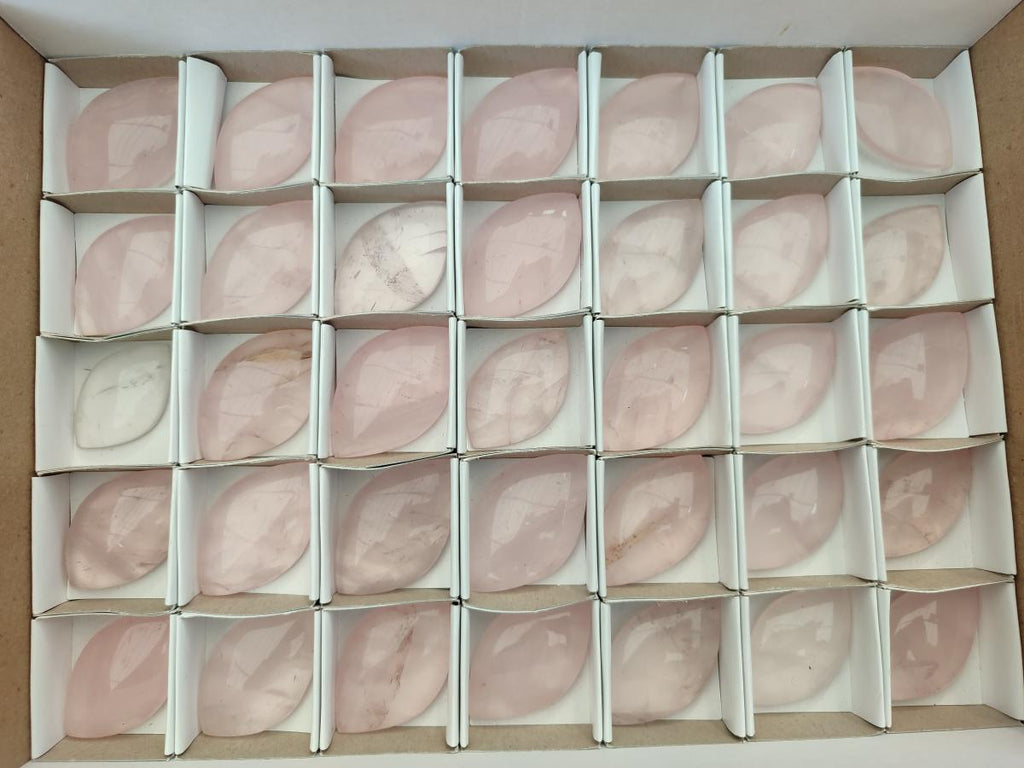 Polished Gemmy Rose Quartz Oval Free Forms x 35 From Madagascar - Toprock Gemstones and Minerals 