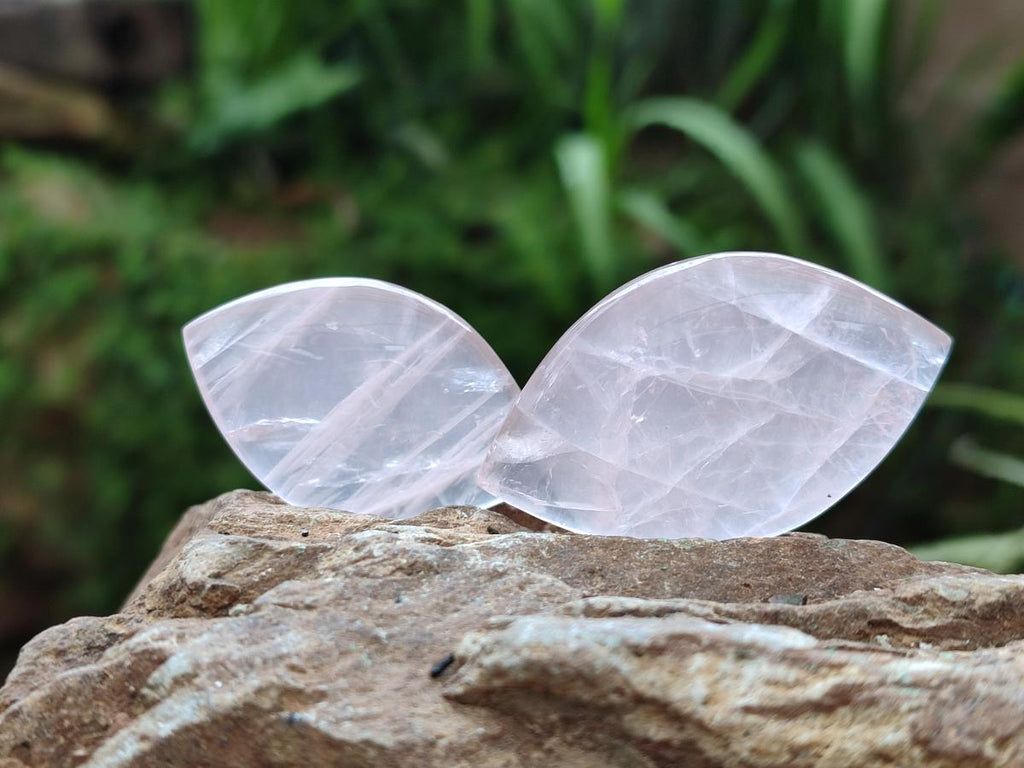 Polished Gemmy Rose Quartz Oval Free Forms x 35 From Madagascar - Toprock Gemstones and Minerals 