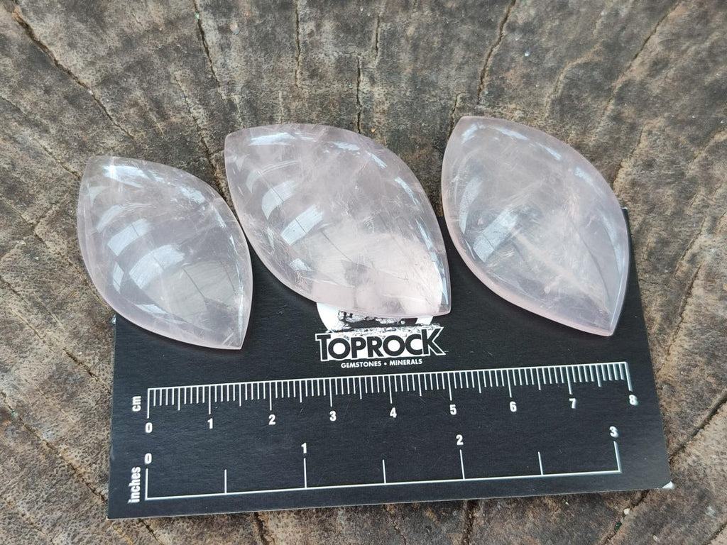 Polished Gemmy Rose Quartz Oval Free Forms x 35 From Madagascar - Toprock Gemstones and Minerals 