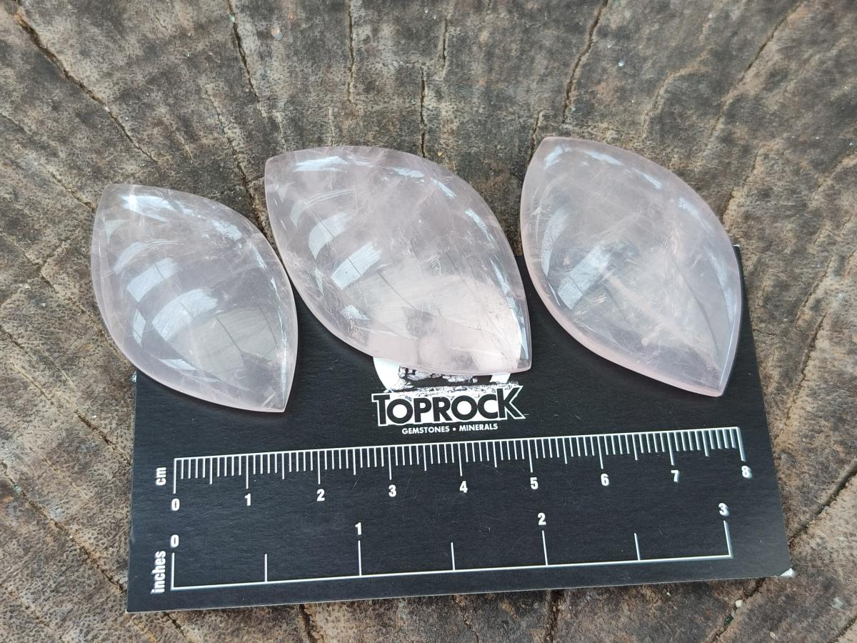 Polished Gemmy Rose Quartz Oval Free Forms x 35 From Madagascar - Toprock Gemstones and Minerals 
