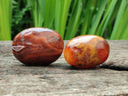 Polished Small Carnelian Agate Gemstone Galets x 23 From Madagascar