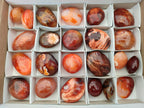 Polished Small Carnelian Agate Gemstone Galets x 23 From Madagascar