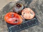 Polished Small Carnelian Agate Gemstone Galets x 23 From Madagascar