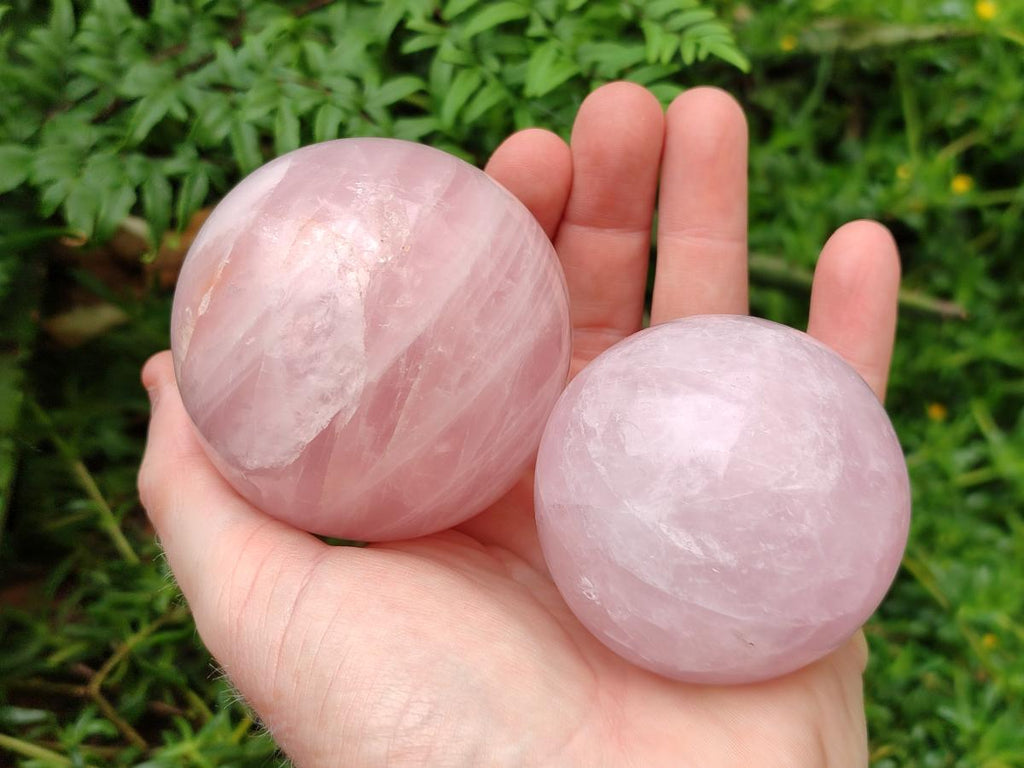 Polished Star Rose Quartz Spheres x 4 From Madagascar