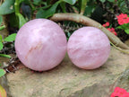 Polished Star Rose Quartz Spheres x 4 From Madagascar