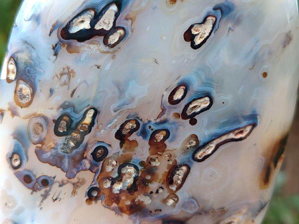 Polished Banded Agate Standing Free Forms x 3 From Madagascar