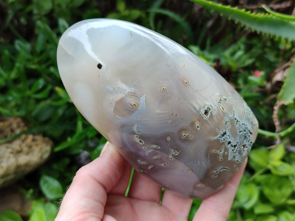 Polished Banded Agate Standing Free Forms x 3 From Madagascar