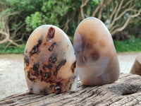 Polished Banded Agate Standing Free Forms x 3 From Madagascar