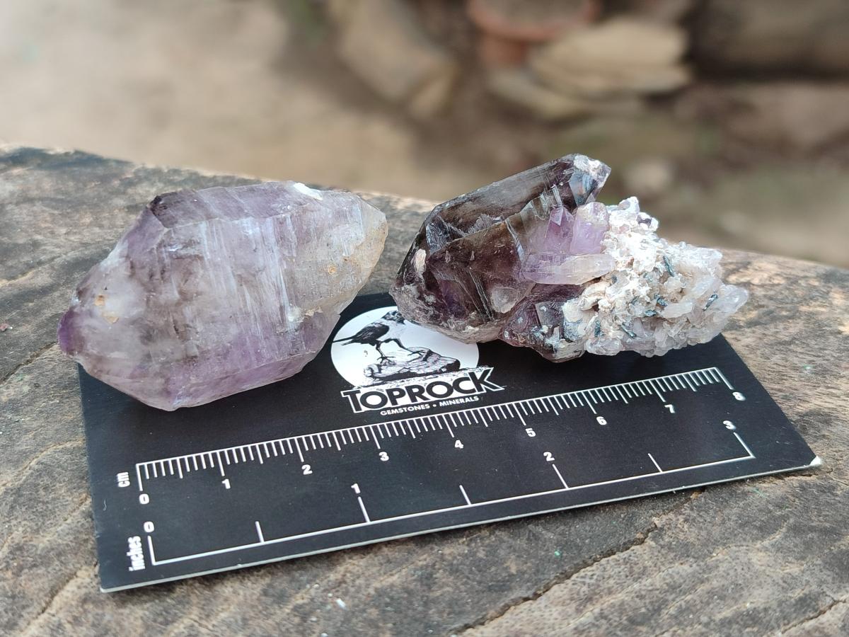 Natural Window Amethyst Crystals x 12 From Chiredzi, Zimbabwe